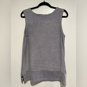 Christian Siriano Womens Sz: M Textured Linear Black & White Sleeveless Blouse.